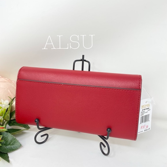 Michael Kors Large Carryall Wallet Le Scarlet Red - Picture 2 of 8